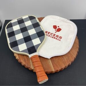 Recess X J Crew Pickleball Paddle gingham black white